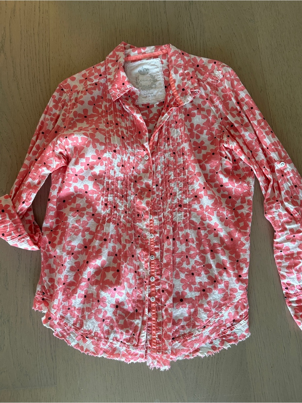 Cino Pink & White Floral Button-Up Shirt